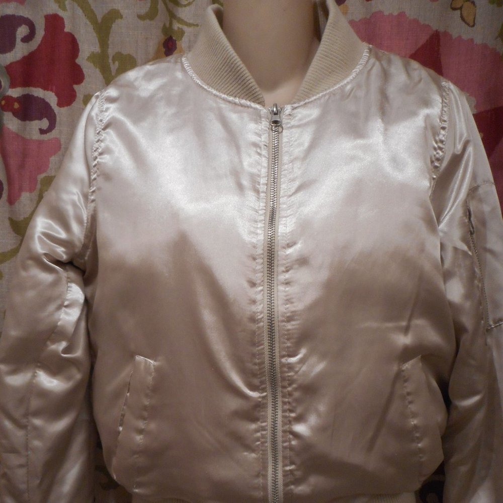 BSweet Clothing Company Bomber Jacket Sz S Women Gold Full Zip